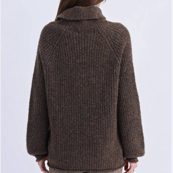 MOLLY BRACKEN Chocolate / Brown Chunky Turtleneck Sweater XS (runs large) - Picture 4 of 6